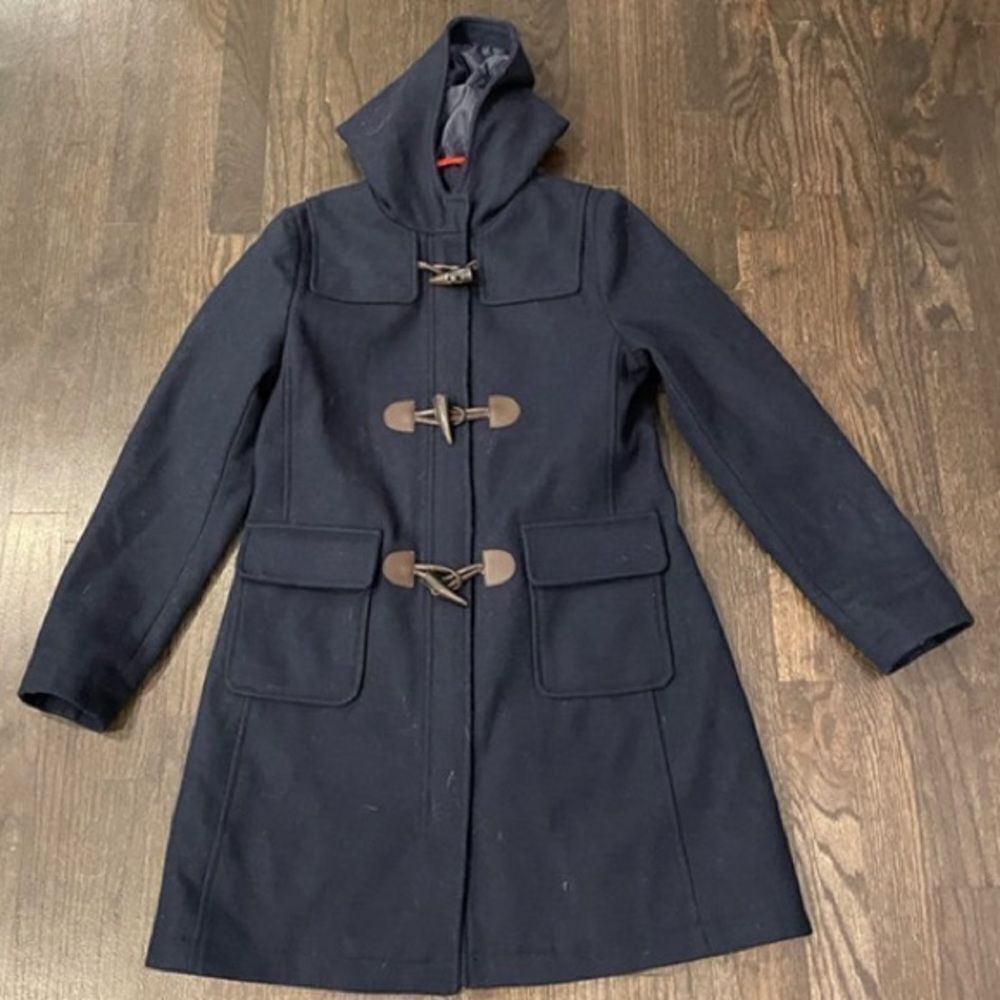 Land’s End Wool Toggle Duffle Car Coat Jacket Size M